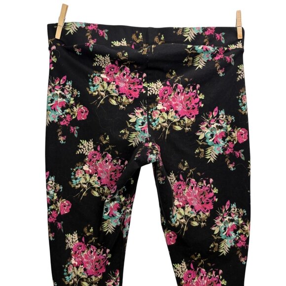 Torrid Womens 7/8 Leggings Black Floral Pull On Elastic Waist Plus Size 2 | 2X - Picture 4 of 13